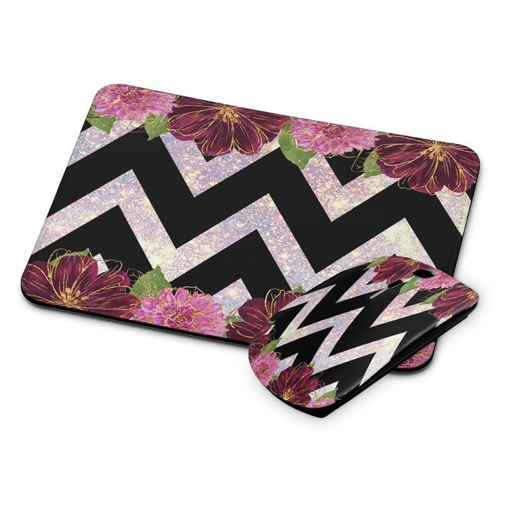 Mouse si mouse pad fara fir floral 240