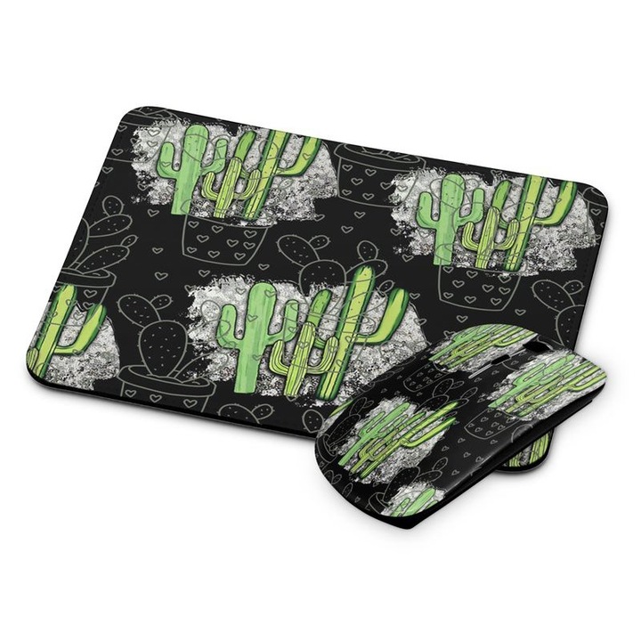 Mouse si mouse pad fara fir floral 375