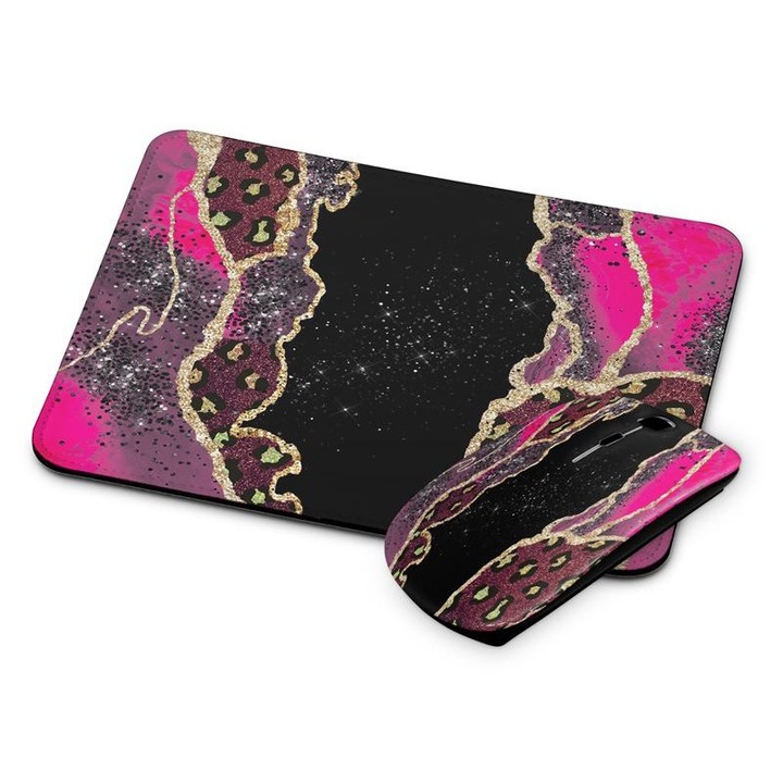 Mouse si mousepad fara fir cu model de marmura 119