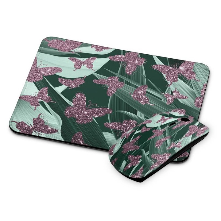 Mouse si mouse pad fara fir Butterfly 166
