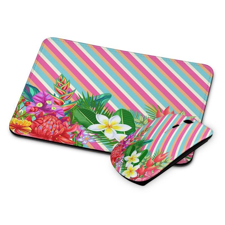 Mouse si mouse pad fara fir floral 189