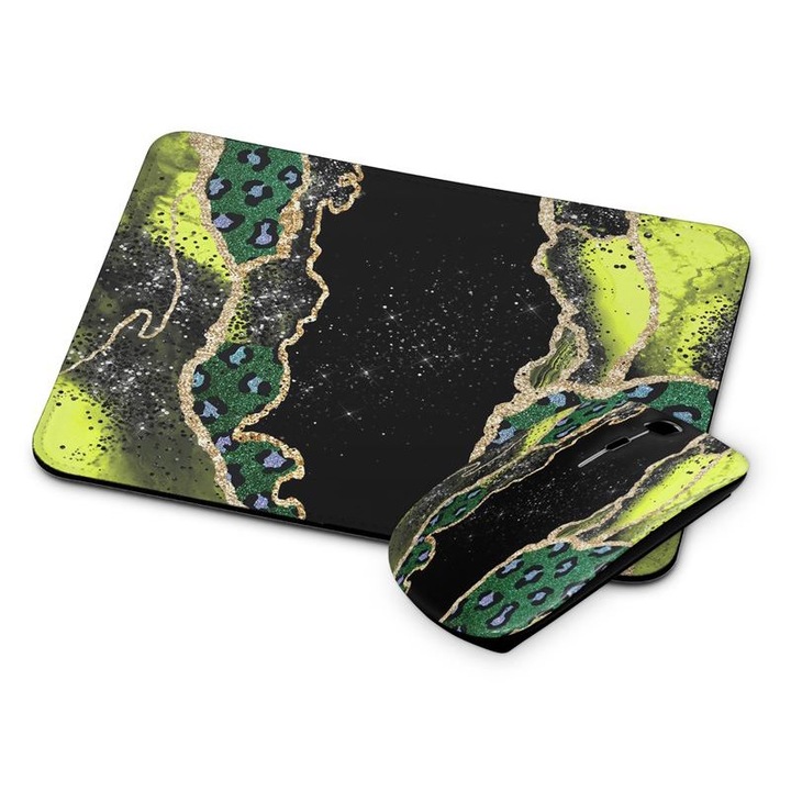 Mouse si mousepad fara fir cu model de marmura 118