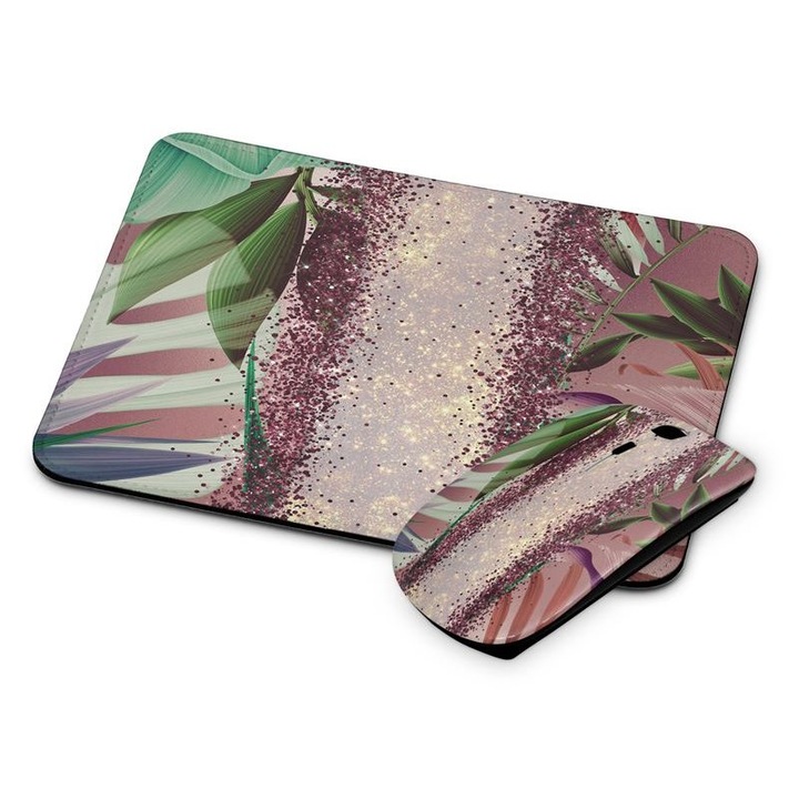 Mouse si mouse pad fara fir floral 173
