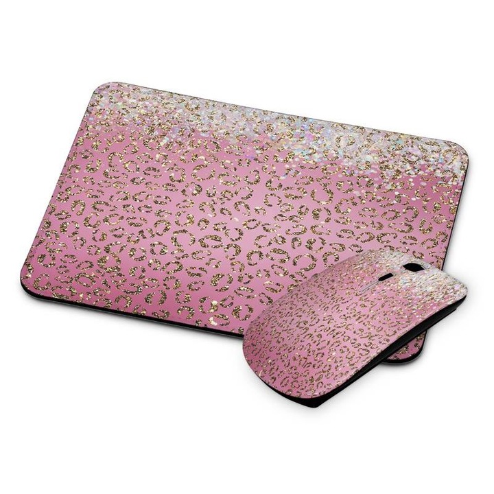 Mouse si mouse pad fara fir cu model animal 330