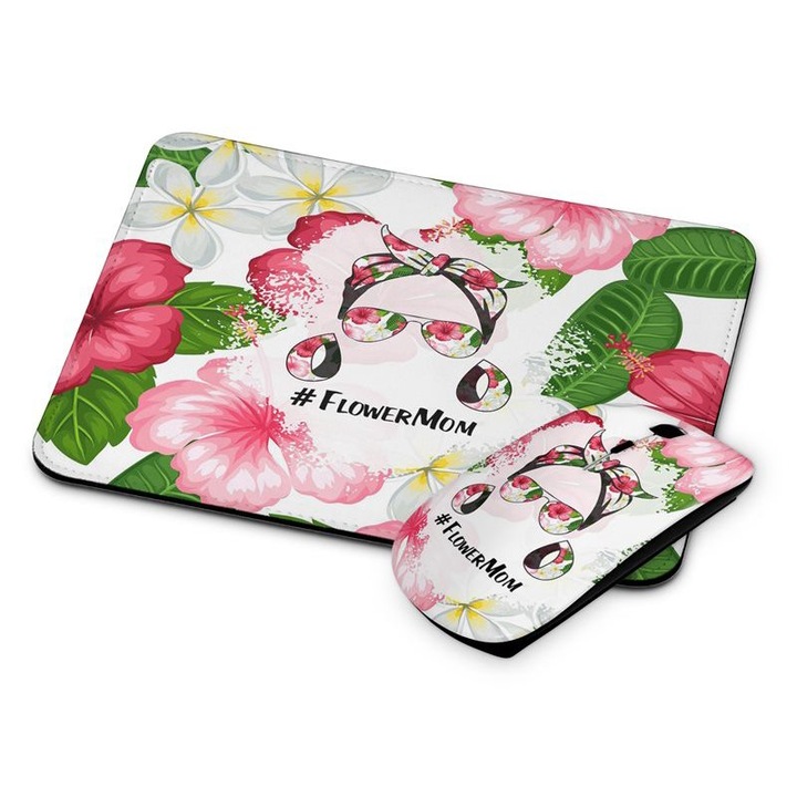 Mouse si mouse pad fara fir Flower Mom 317