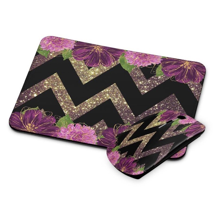 Mouse si mouse pad fara fir floral 239