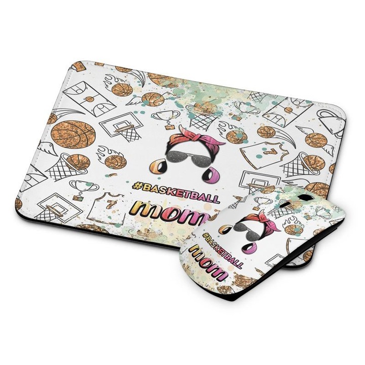 Mouse si mouse pad fara fir Basketball Mom 401