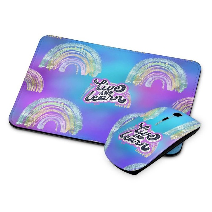 Traieste si invata mouse si mouse pad fara fir 356