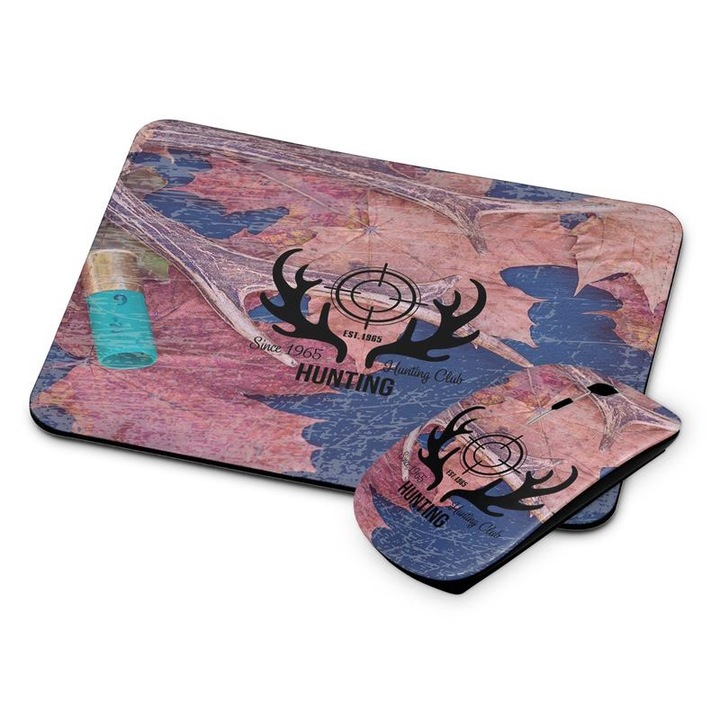 Mouse si mouse pad fara fir de vanatoare 244