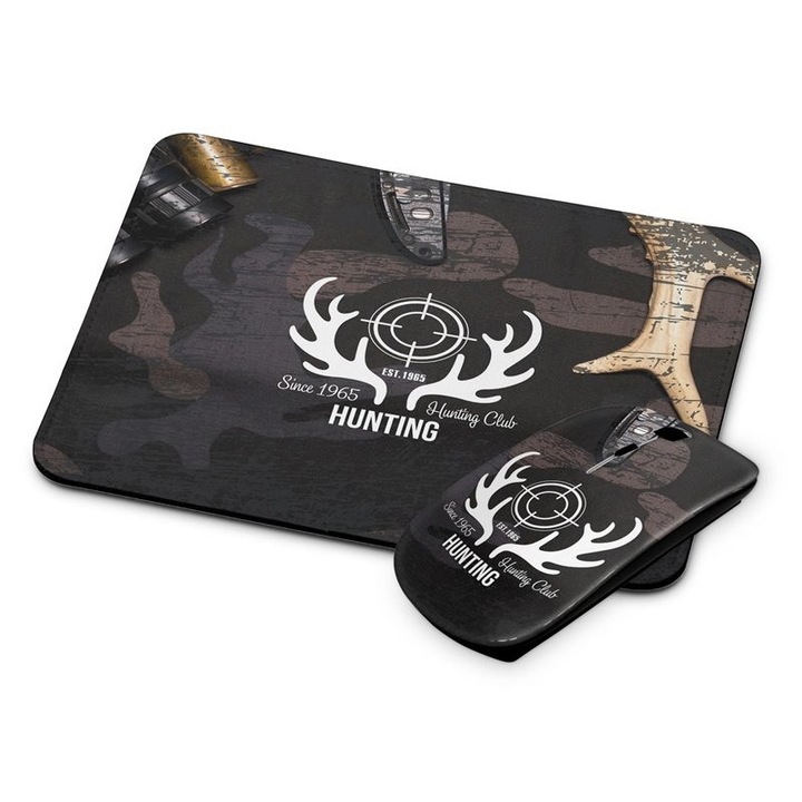 Mouse si mouse pad fara fir de vanatoare 245