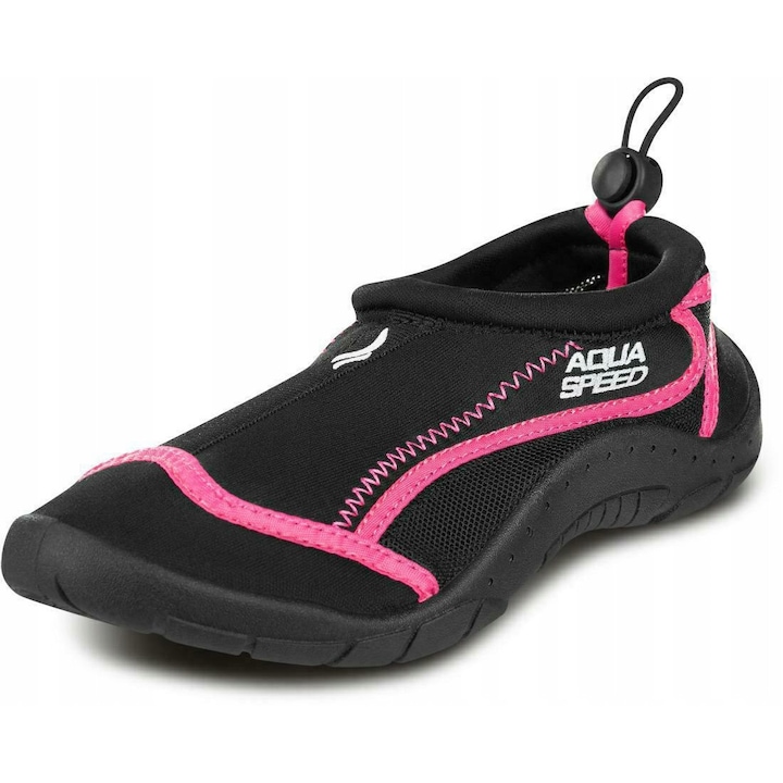 Pantofi de plaja si apa, Aqua-Sport, Pentru inot, Unisex, Neopren, Negru carbon/Roz, Marimea 40