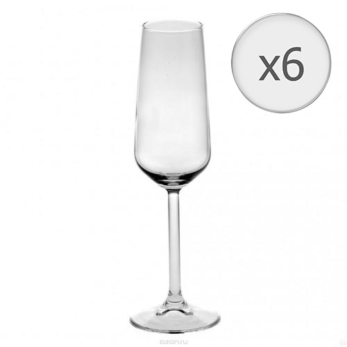 Set 6 pahare sampanie Pasabahce Allegra, 190ml