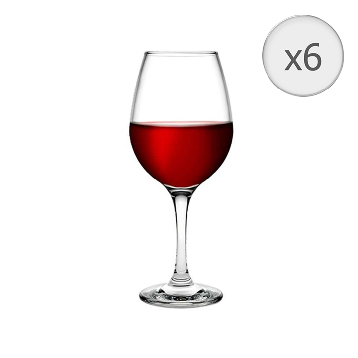 Set 6 pahare vin rosu Pasabahce Amber, 360ml