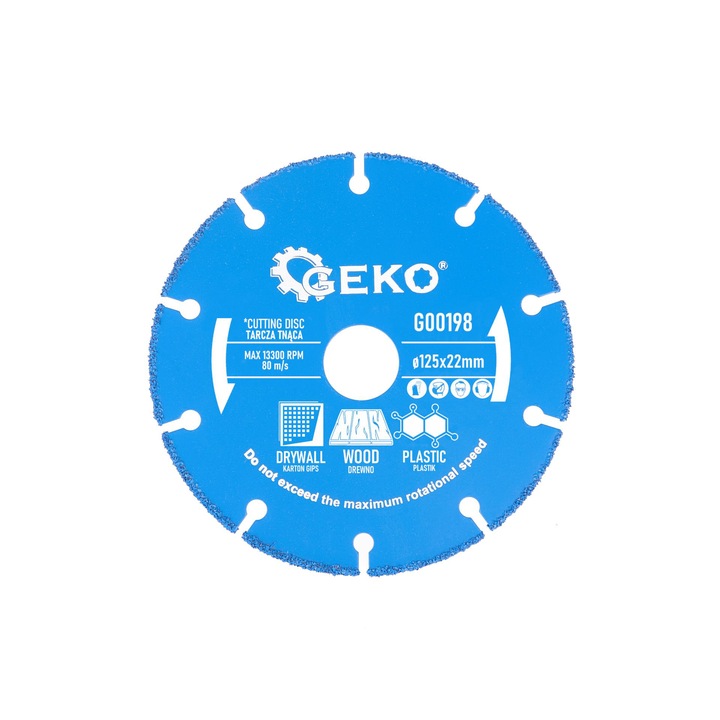 Korong fa, műanyag, gipszkarton vágásához, 125 x 22,2 mm, Geko G00198