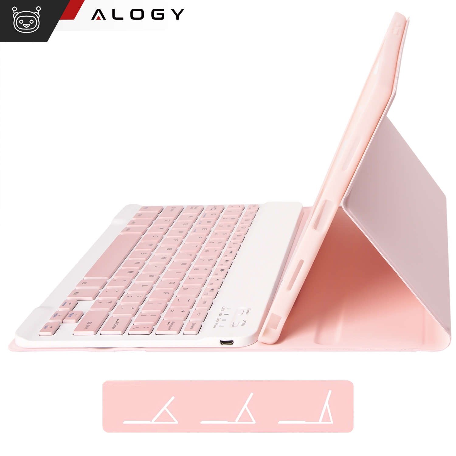 Husa cu tastatura Alogy pentru Apple iPad 10.9" (2022), suport integrat, Roz