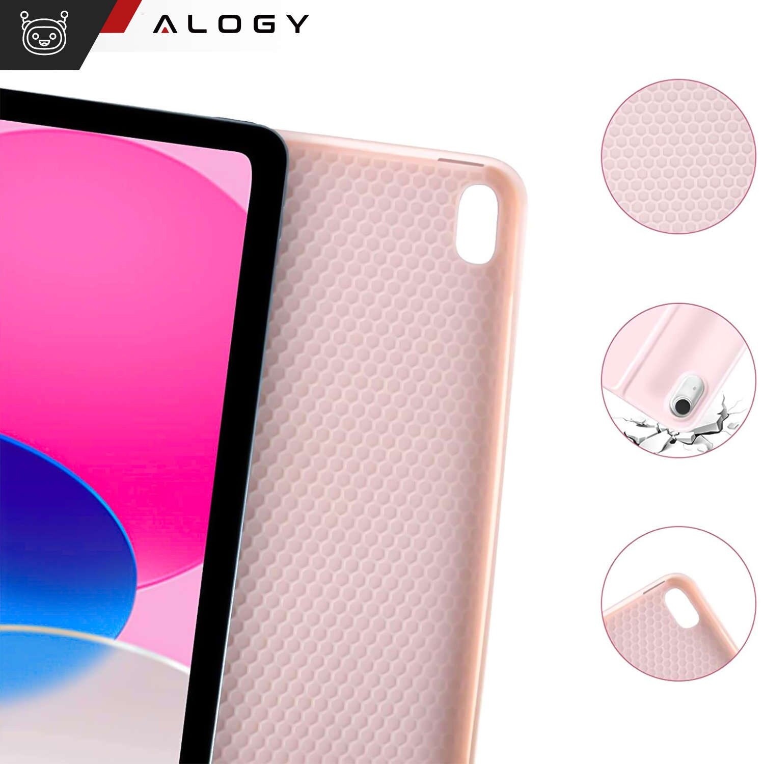 Husa cu tastatura Alogy pentru Apple iPad 10.9" (2022), suport integrat, Roz