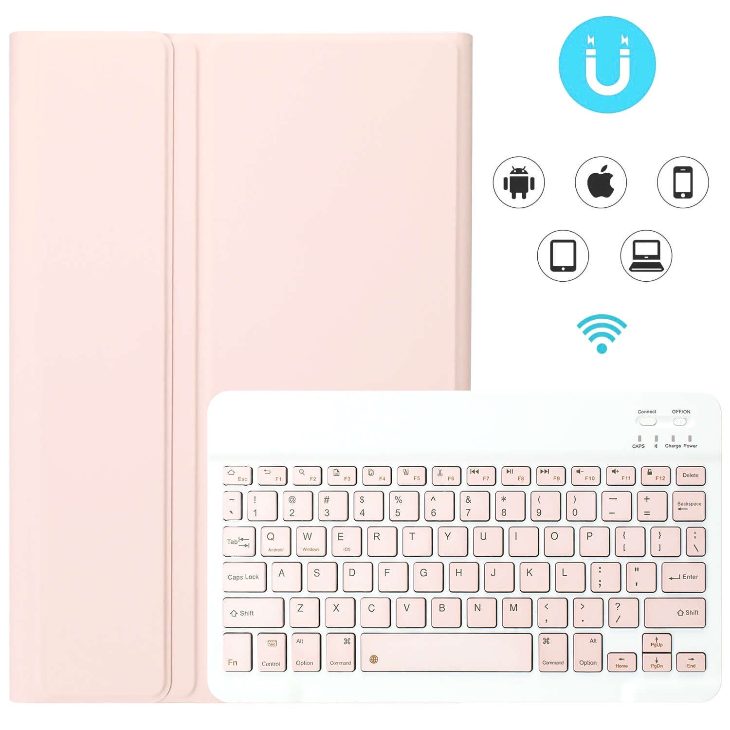 Husa cu tastatura Alogy pentru Apple iPad 10.9" (2022), suport integrat, Roz