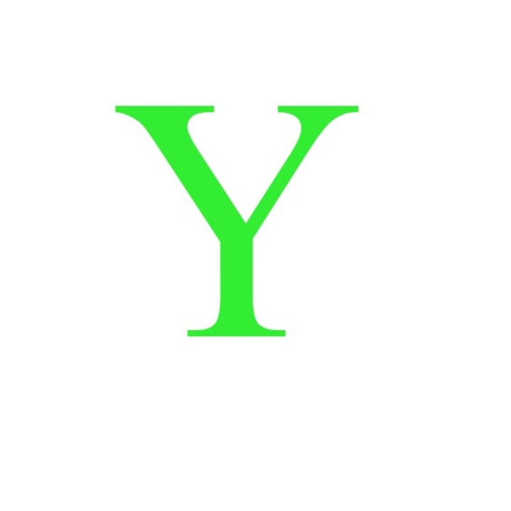 Sticker decorativ, Litera "Y", inaltime 15 cm, verde fluorescent