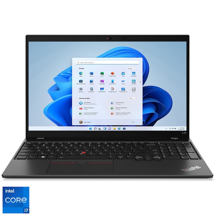 Лаптоп Lenovo ThinkPad L15 Gen 4, 15.6" Full HD, Intel® Core™ i7-1355U, 16GB DDR4, 512GB SSD M.2, Windows 11 Pro, Thunder Black
