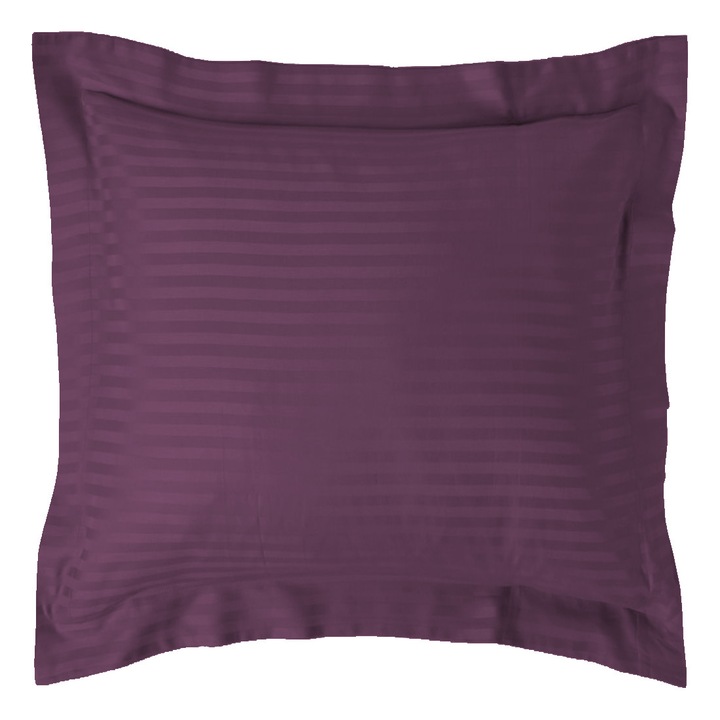 Damaszt párnahuzat polipamut csík 1 cm, 70 x 70 cm és szegély 3,5 cm, lila