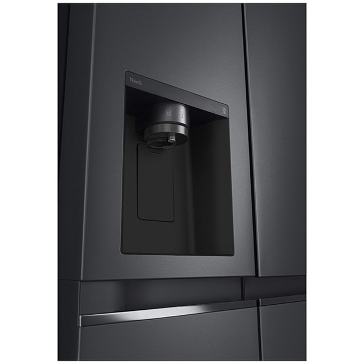 Side by side LG GSLV71MCTD, 635 l, Total No Frost, DoorCooling+, LinearCooling, Multi-Airflow, Clasa D, Compresor Linear Inverter, H 179 cm, Negru