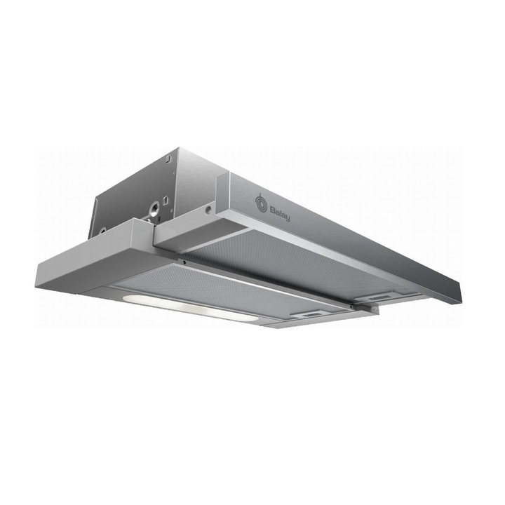 Телескопичен аспиратор за вграждане Balay 3BT263MX, 1 мотор, 360 m³/h, L 60 cm, 68 dB, Неръждаема стомана