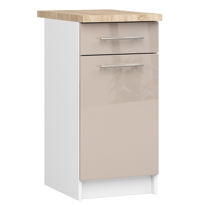Dulap de bucatarie, Akord Furniture Factory, Pal, 50 x 85 x 46cm, Alb/Cappuccino