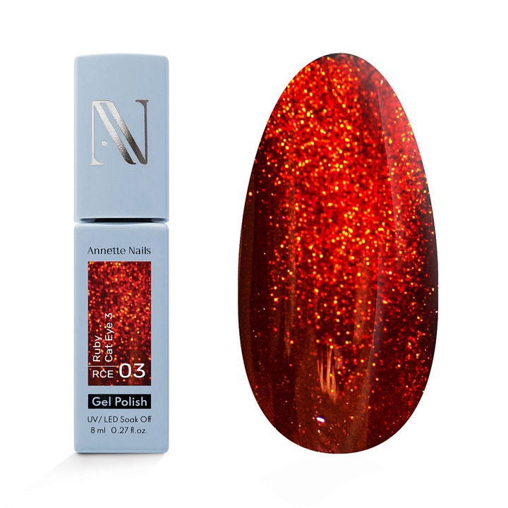 Oja Semi AnetteNails Ruby Cat Eye RCE-03, 8ml