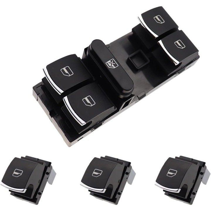 Комплект 4 автомобилни ключа за Volkswagen Passat B6, B7, CC, Eos, JETTA, Golf 5/6, Tiguan, Touran, Пластмаса, Черен