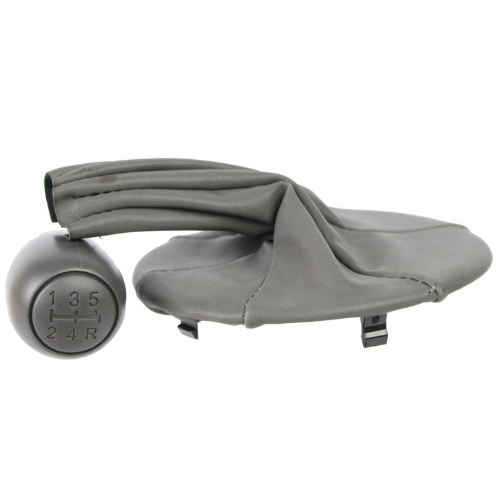 Sebességváltó gomb + hüvely, Fiat Panda II 2003-2012, szürke, 5 sebesség, ME Premium