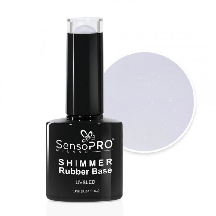 Oja Shimmer Rubber Base SensoPRO Milano - #66 Flashy White, 10ml