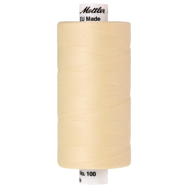 Ata de cusut si surfilat, finete 100, bobina 1000 m, Mettler Seralon, culoare Vanilla 129