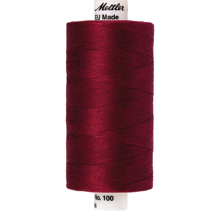 Ata de cusut si surfilat, finete 100, bobina 1000 m, Mettler Seralon, culoare Rosu rubin 106