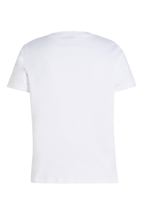 Tommy Hilfiger, Tricou din bumbac cu imprimeu logo, Alb