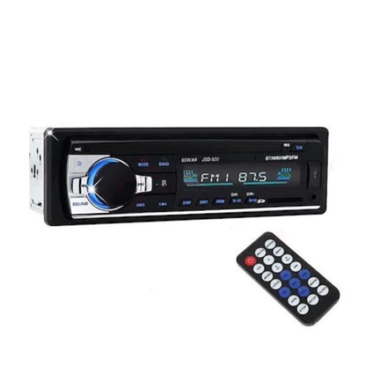 Autós MP3 rádió Miromoto® JSD-520, 4x60W, Bluetooth, Aux, USB, Kártyaolvasó
