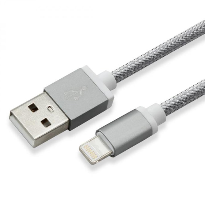 Sbox USB-iPhone7 töltőkábel, 1,5m, szürke, IPH7GR