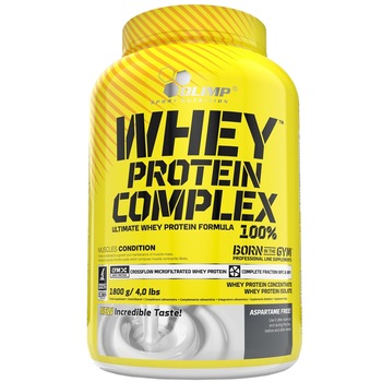 Proteine din zer, pudra proteica, Olimp Sport Nutrition Whey Protein Complex 100 %, Vanilie, 1.8kg Proteine din zer, pudra proteica, Olimp Sport Nutrition Whey Protein Complex 100 %, Vanilie, 1.8kg