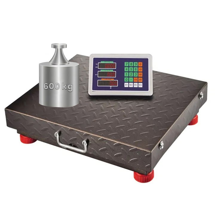 Cantar de depozit, fara fir, sarcina maxima 300 kg, precizie +/- 50 g, afisaj digital retroiluminat, baterie reincarcabila 4000 mAh, autonomie de pana la 2 zile, dimensiuni platforma de cantarire 420 x 520 mm, argintiu, HDWR, wagPRO-W300