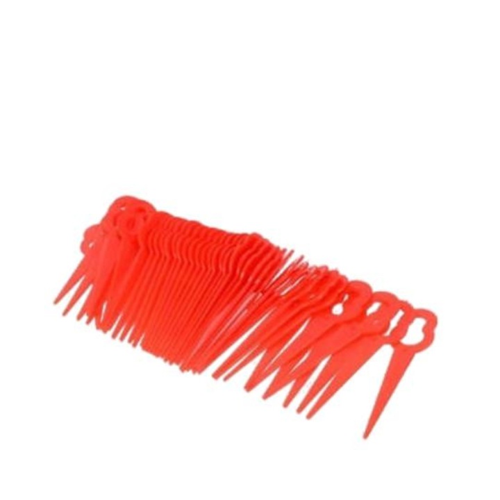 Set 50 lame pentru masina de tuns iarba, Plastic, Rosu