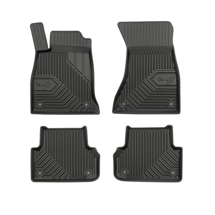Set de covorase interior + covoras portbagaj, Audi A4 B9 15- Sedan, Cauciuc, Negru