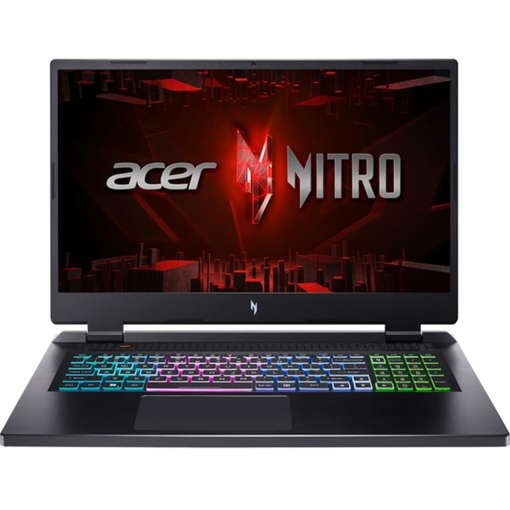 Laptop Gaming ACER Nitro 17 AN17-41-R5Q0, AMD Ryzen 5 7535HS pana la 4.55GHz, 17.3" Full HD, 16GB, SSD 512GB, NVIDIA GeForce RTX 4050 6GB, Free DOS, Negru