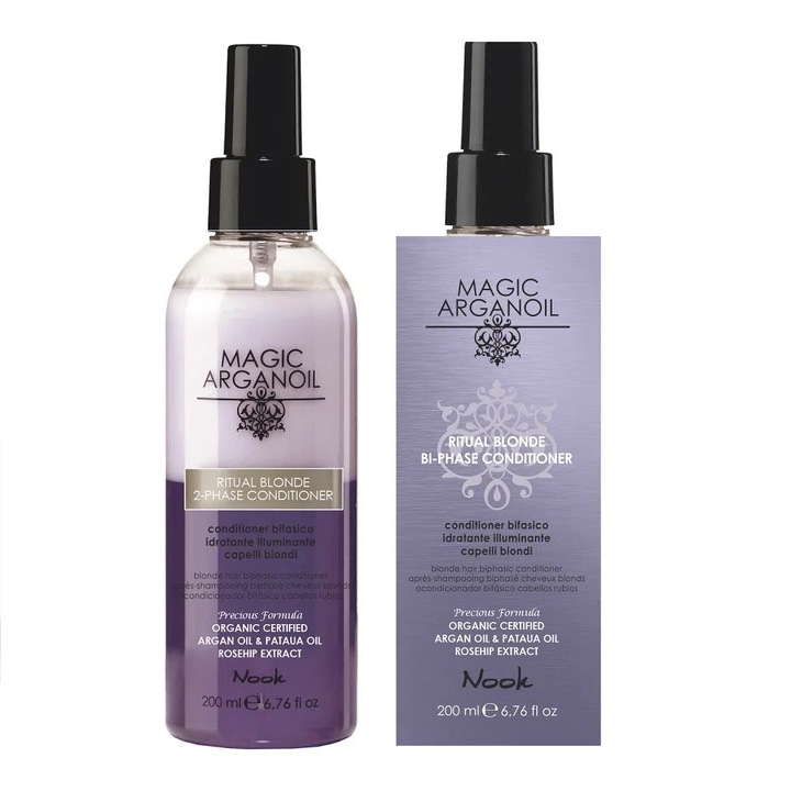 Biphasic Illuminating Balm, Nook Magic Argan Oil, szőke hajra, 200 ml