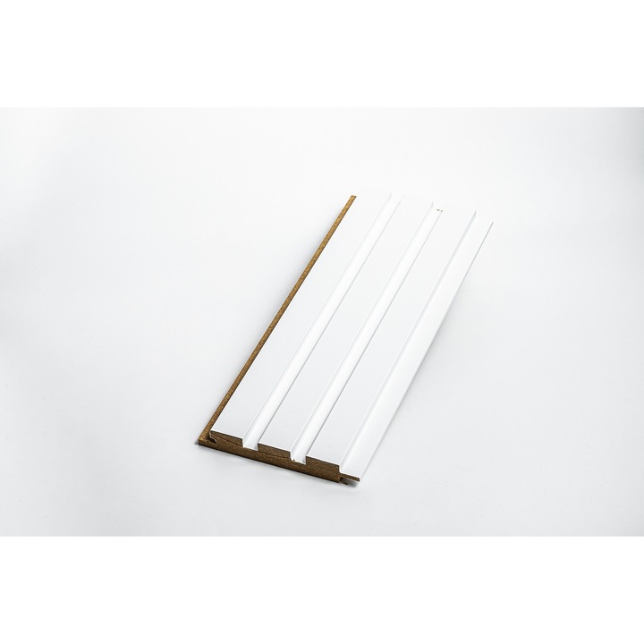 Riflaj Decorativ MDF, Soft, Alb, 280x12,1x1,8 cm