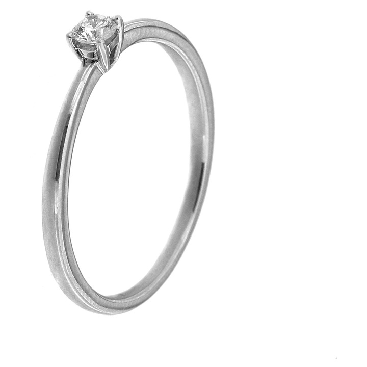 Inel de Logodna din Aur 18K cu Diamant Naturale 0.09ct.I-J I1 Masura 52 1.54g