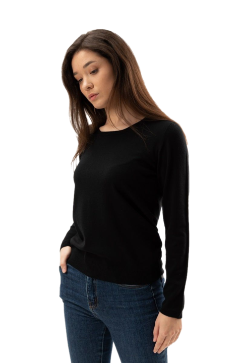 Bluza Dama Clasica Tricotata Hermina ML153, Negru