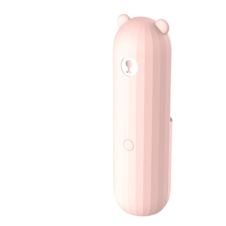 Hordozható mini ventilátor, ABS, USB, 108 g, rózsaszín