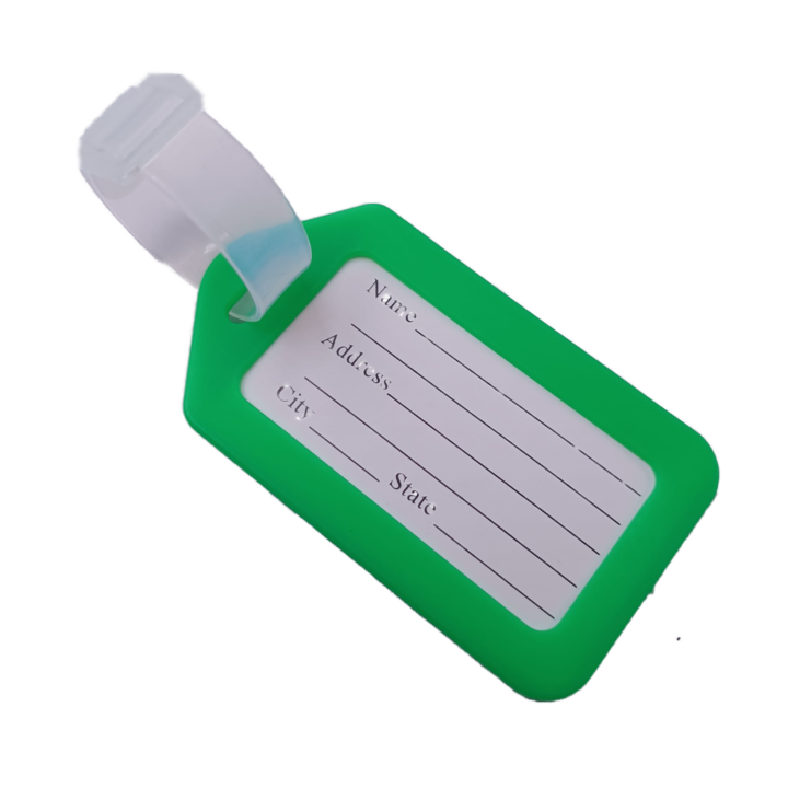 Етикет за идентификация на багаж, 87X50 мм, пластмаса, закачалки, против кражба, зелен, Dalimag