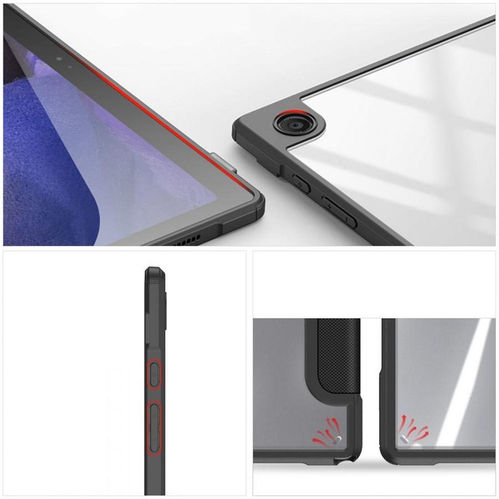 Carcasa Tableta G-Tech Toby Dux Ducis Folding Stand, Compatibila cu Samsung Galaxy Tab A8 2021, 10.5 Inch, Spate Transparent, Piele Ecologica, Full Protection, Negru