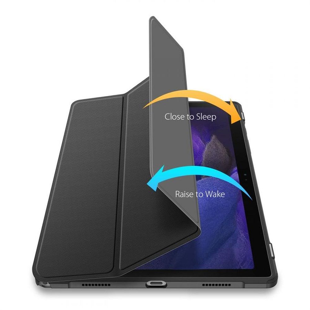 Carcasa Tableta G-Tech Toby Dux Ducis Folding Stand, Compatibila cu Samsung Galaxy Tab A8 2021, 10.5 Inch, Spate Transparent, Piele Ecologica, Full Protection, Negru