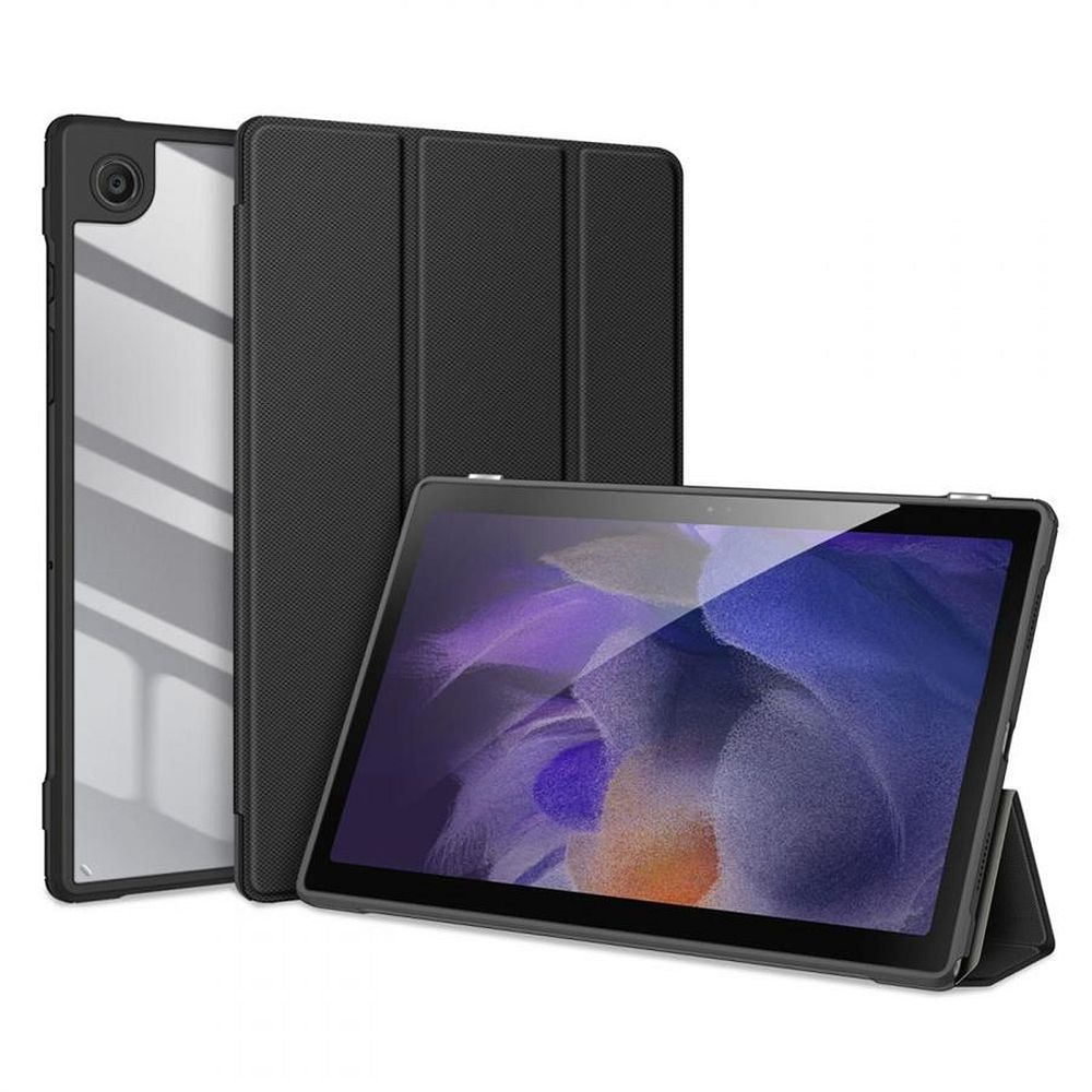 Carcasa Tableta G-Tech Toby Dux Ducis Folding Stand, Compatibila cu Samsung Galaxy Tab A8 2021, 10.5 Inch, Spate Transparent, Piele Ecologica, Full Protection, Negru